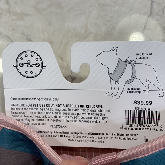 👑 NWT Bond & Co Reversible Harness NWT Large, Medium, Sm, XS *BENEFITS ANIMALS* - Picture 6 of 10